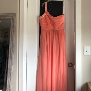 Off the shoulder floor length dress
